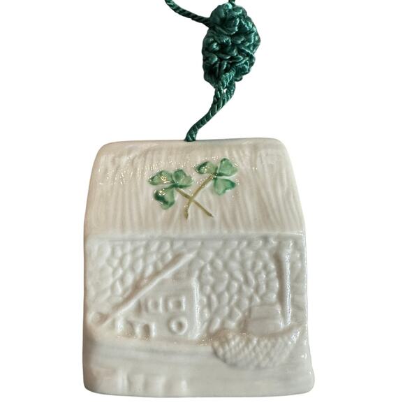 NWB Vintage Irish Belleek Porcelain Christmas ornament Clegga Boathouse in Box - Picture 1 of 14